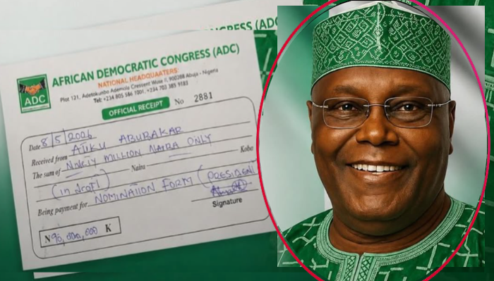 Ex-Vice President Atiku Pays ₦90m for Opposition Presidential Form Ahead of 2027 Race