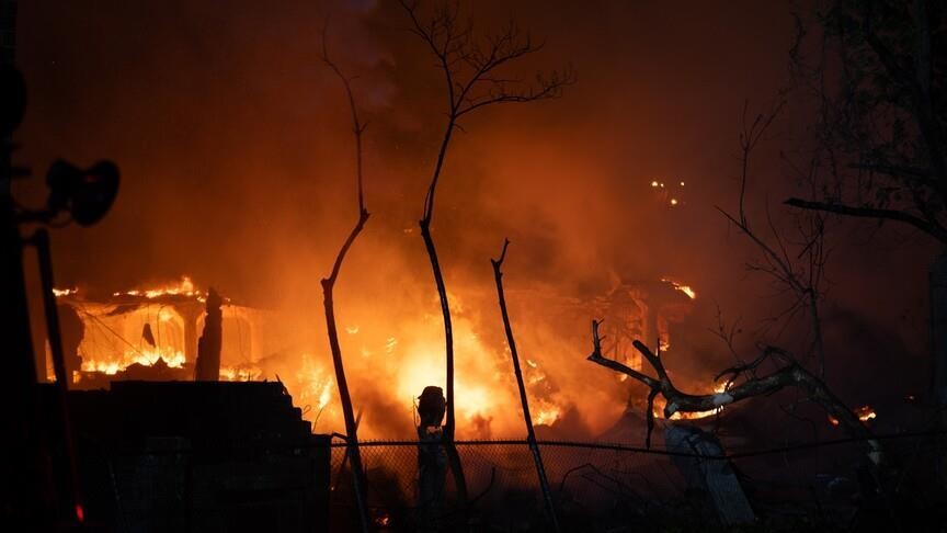 Ukrainian Drone Strike Triggers Fire at Russian Oil Refinery